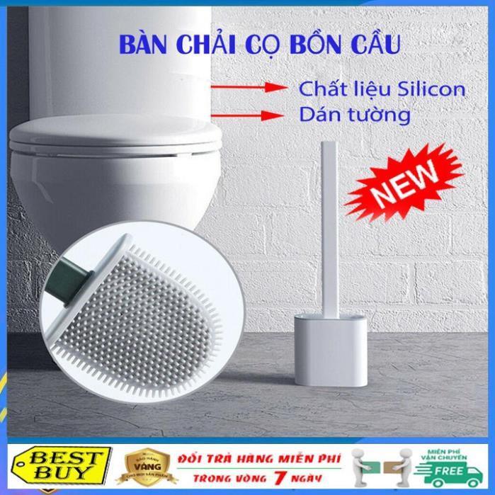 Bàn chải cọ bồn câu silicon 2 mặt dán tường Toilet Brush - Loại xịn