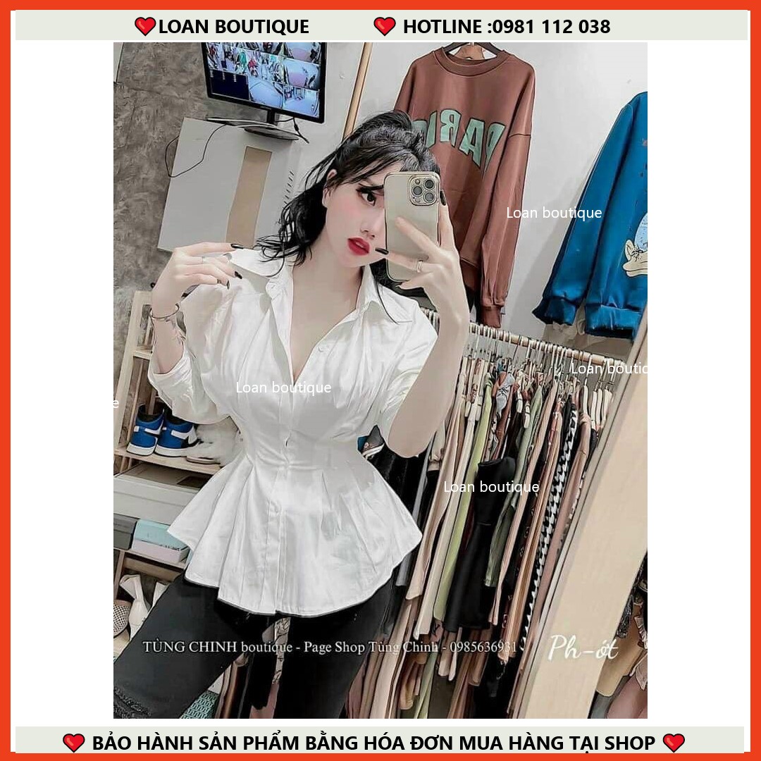 Sơ mi rúm eo nữ đẹp_Áo somi kiểu nữ LOANBOUTIQUE