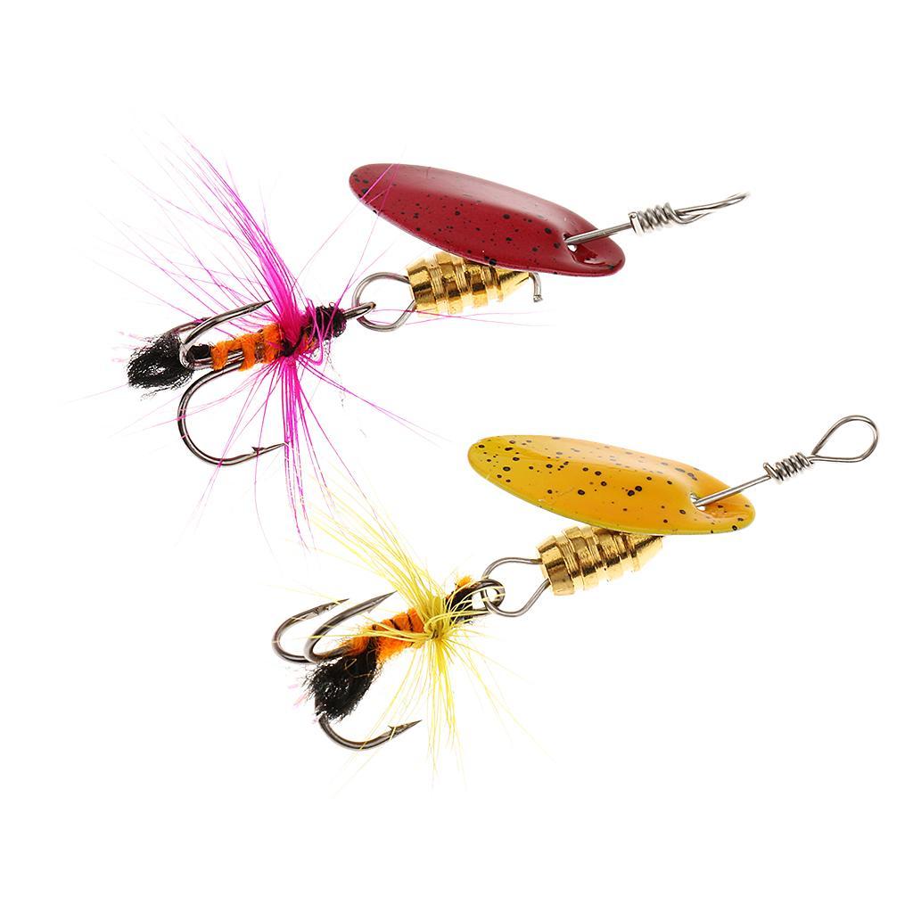 Pack of 4 Pcs Spinner Bait Fishing Lures Simulation Bait with Treble Hooks