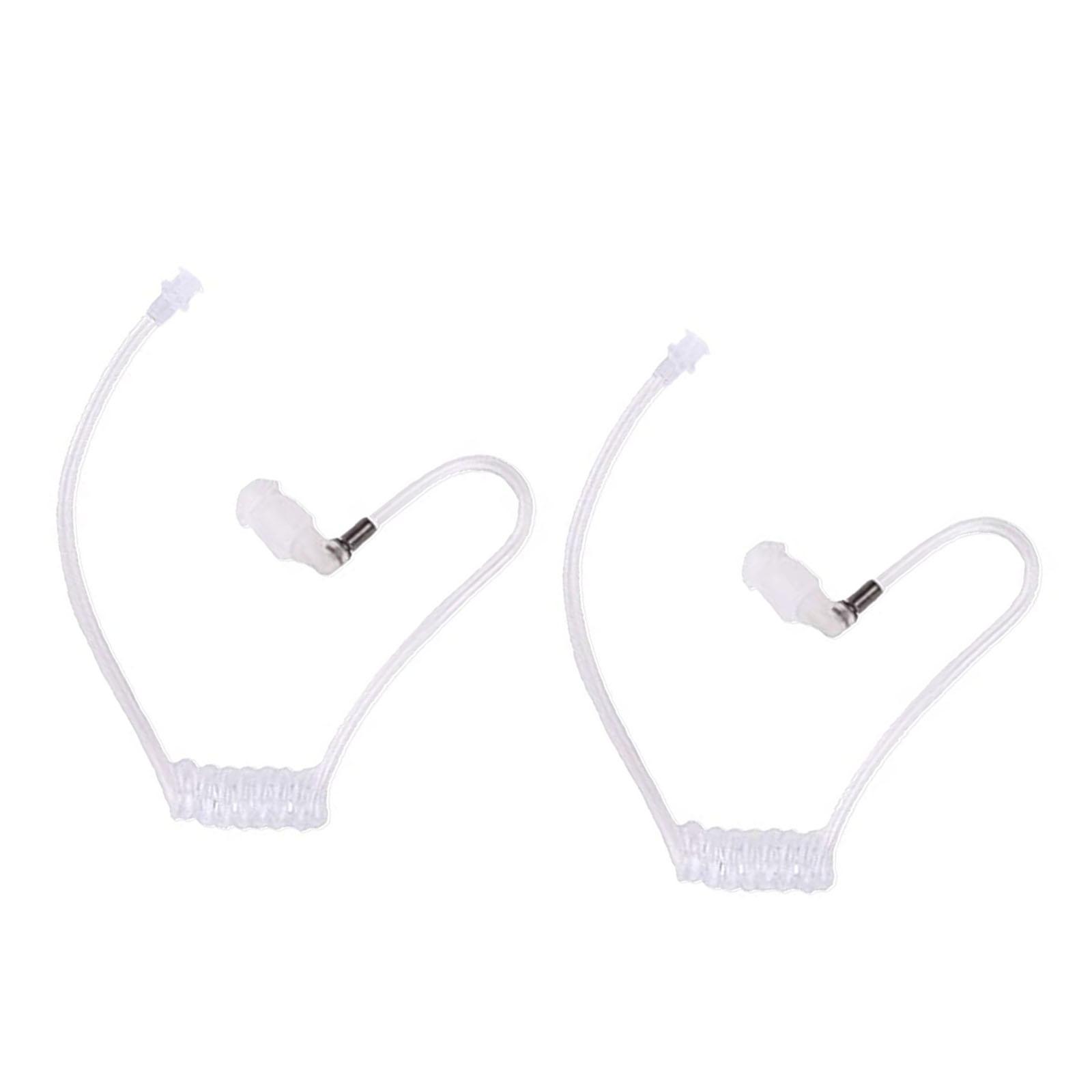 2 Pieces Acoustic Coil Tubes,Lightweight Removable Clear and White Replacement Tube for Two Way Radio Air Duct Headphones