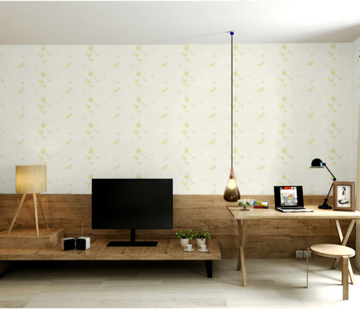 GIẤY DÁN TƯỜNG KHỔ 45CM X10M HOA BA CÁNH XANH