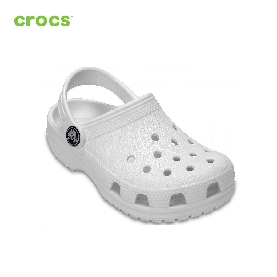 Giày lười trẻ em Crocs Classic Clog K White - 204536