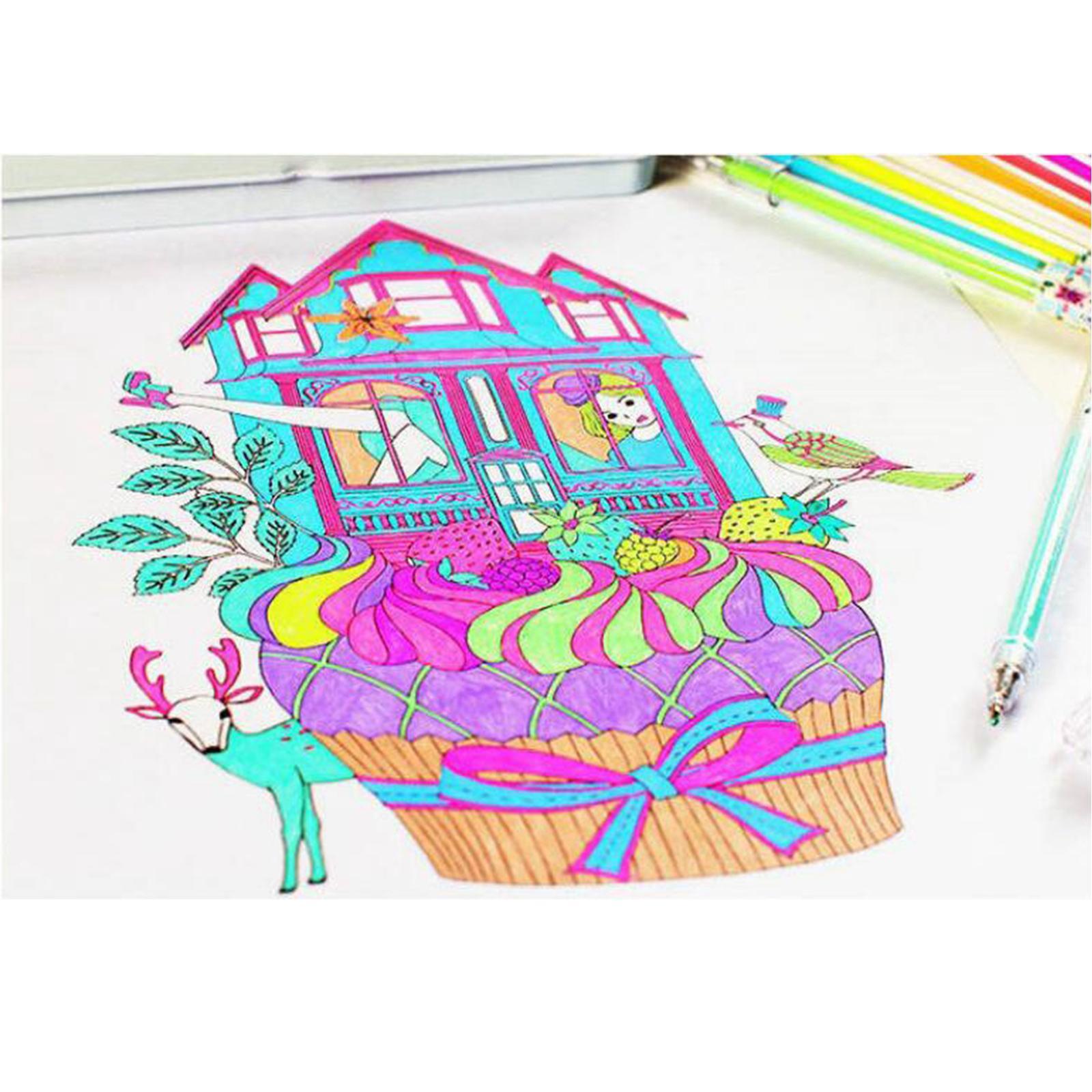 Neon Gel Pen Refill Glitter Pen for Coloring Drawing Craft Marker;