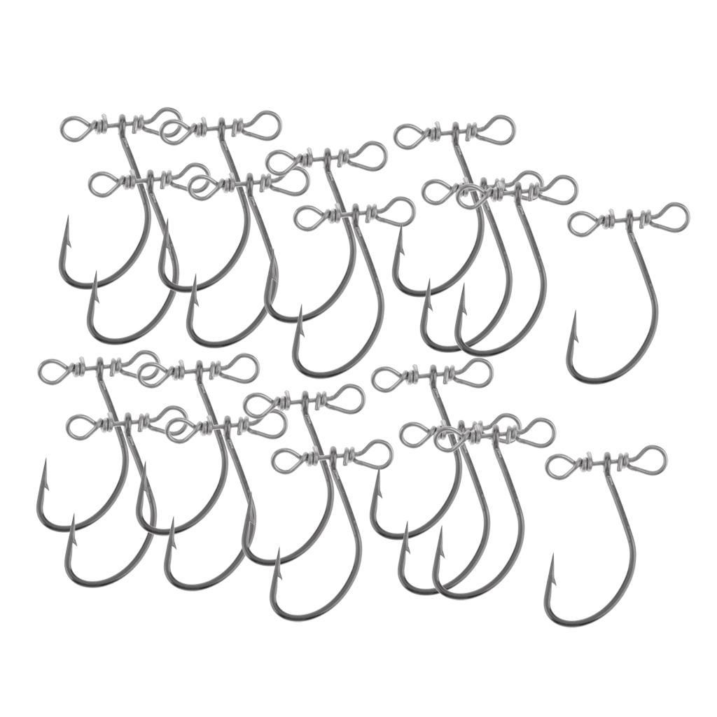 20pcs Down Shot Rig Hook for Fishing Lure Black Nickel Crank Lure Hooks