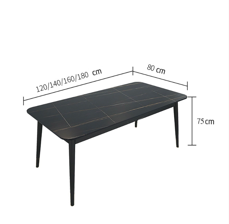 Bàn ăn chân thép kiểu côn mặt bàn dày 1,2 cm Juno Sofa BC1CT