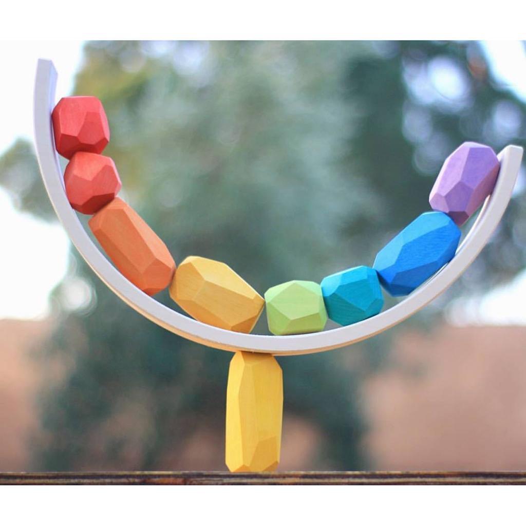 5/10/16pcs Wooden Balancing Building Stacking Rock Block Decoration