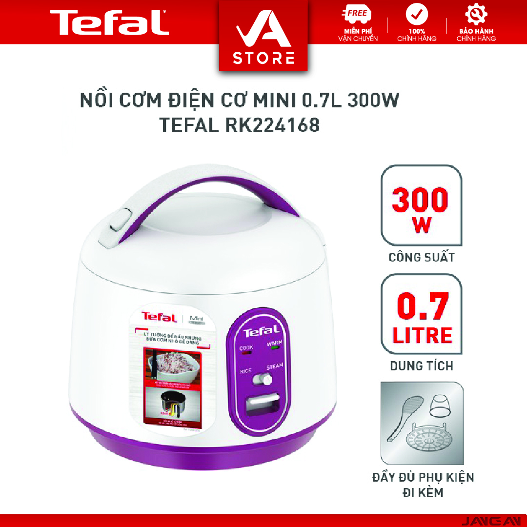 Nồi cơm điện cơ mini Tefal RK224168 0.7L - BH 2 năm - Hàng Chính Hãng