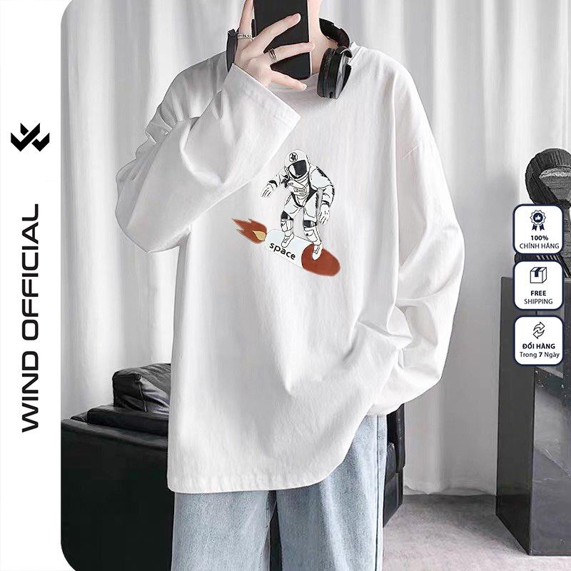 Áo thun tay dài WIND phông unisex form rộng SPACE NASA nam nữ sweater oversize ulzzang