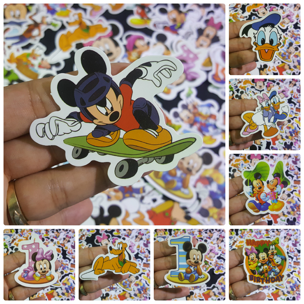 Bộ Sticker dán cao cấp chủ đề MICKEY MOUSE - Dùng dán Xe, dán mũ bảo hiểm, dán Laptop