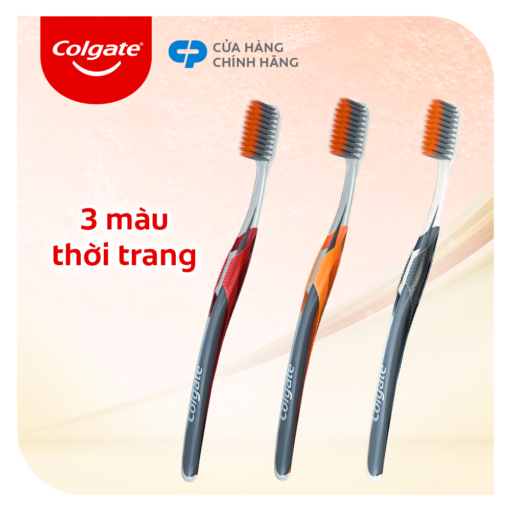 Bàn chải đánh răng Colgate ngăn chảy máu nướu SlimSoft Advanced từ khoáng núi lửa siêu mềm mảnh