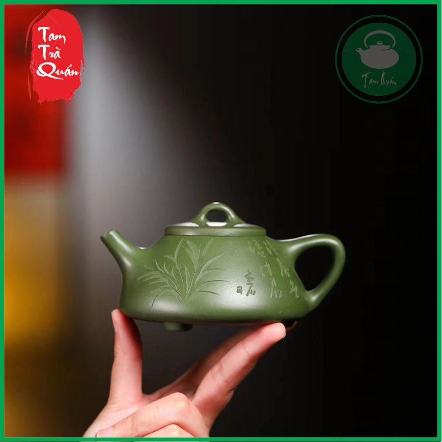 Ấm tử sa thạch biều lục nê Nghi Hưng 180ml