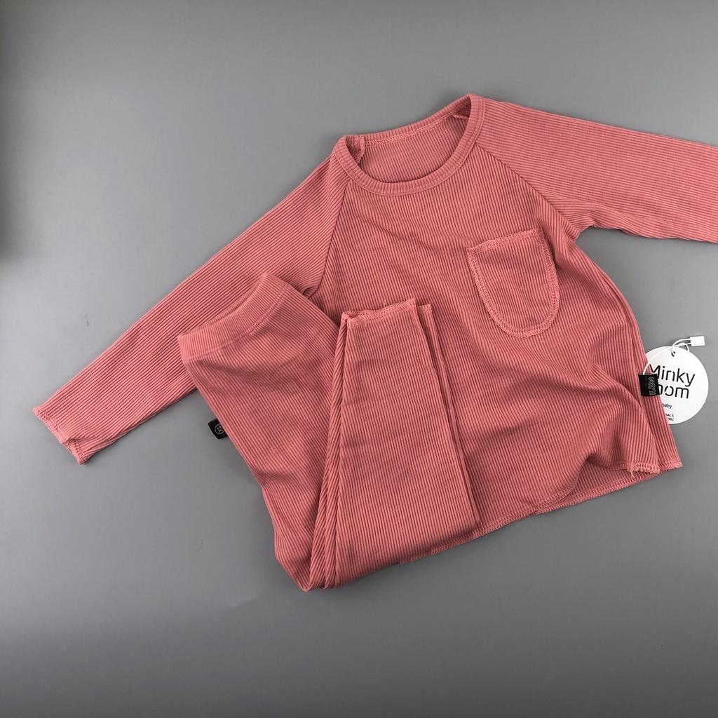 Quần áo trẻ em chất Len Tăm Cao Cấp, Bộ thu đông cho bé gái bé trai nhiều màu sắc dễ thương từ 5-13kg