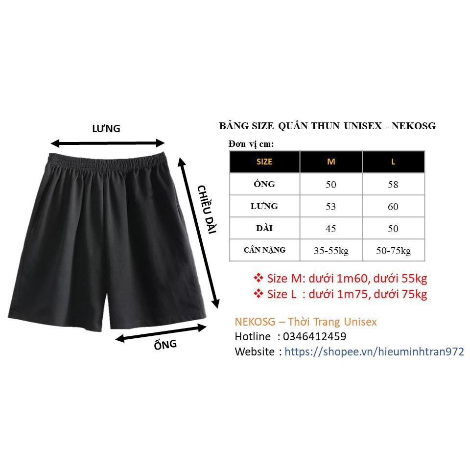 Quần short thun nam nữ Nekosg, Quần Đùi Unisex ST04