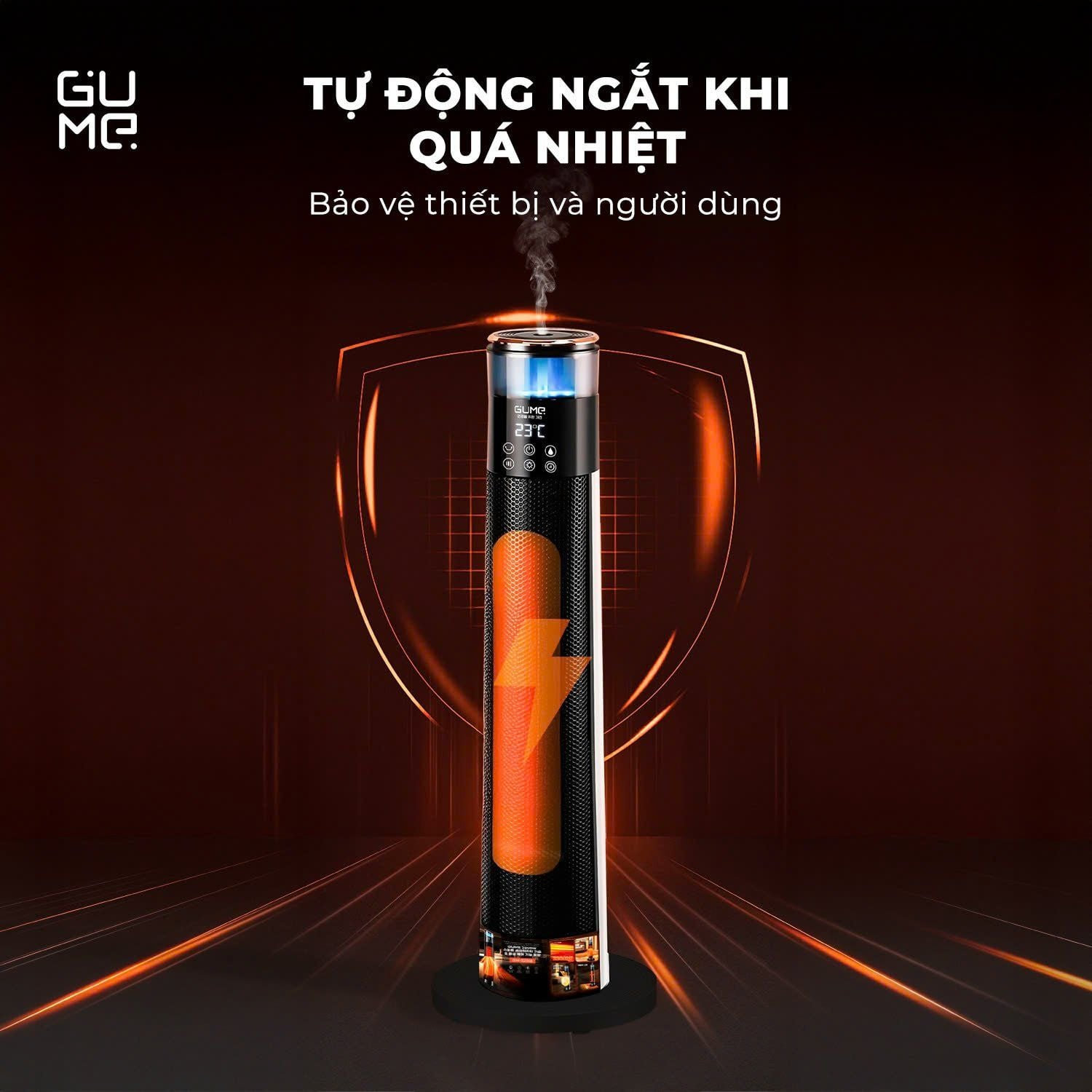 Máy sưởi gốm kèm bù ẩm thông minh ra lệnh bằng giọng nói thương hiệu Hàn Quóc GM-S2558 - Bảo hành 12 tháng - Hàng chính hãng
