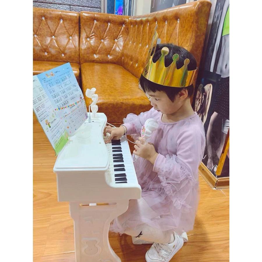 Đàn Piano Mini cho bé kèm mic thu âm, có kết nối điện thoại, bàn phím chữ Tiếng Anh cao cấp - Đồ chơi âm nhạc trẻ em