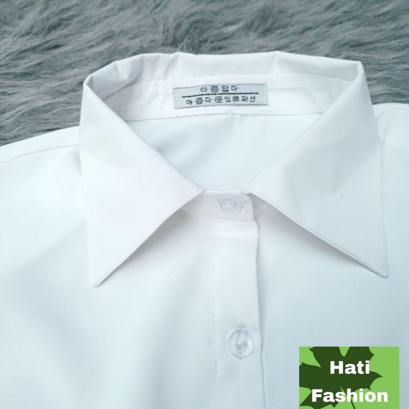 Áo Sơ Mi Lụa Trắng Tay Ngắn Cổ Đức Bigsize Thiết Kế Hati fashion