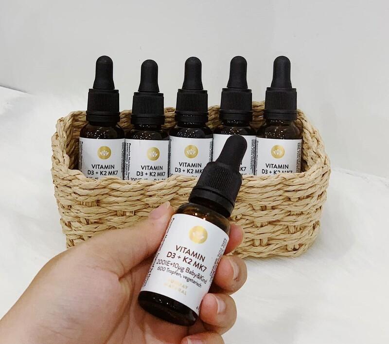 Vitamin D3 K2 MK7, 20ml Sunday Natural Giúp Tăng Chiều Cao Và Sức Khỏe Cho Trẻ Sơ Sinh Và Trẻ Nhỏ, Nhập Đức Chính Hãng