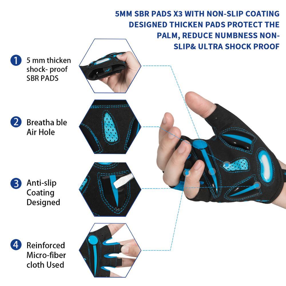 Moreok nylon nửa ngón tay chống sốc MTB xe đạp đạp xe đạp đạp xe đạp xe đạp xe đạp xe đạp găng tay cho nam giới cho nam giới phụ nữ Color: Red Size: XL