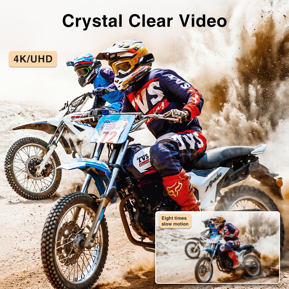 Drift Ghost XL Pro 4K HD Video hành động thể thao 3000MAH IPX7 Máy ảnh mũ bảo hiểm WiFi chống thấm nước cho máy đạp xe máy