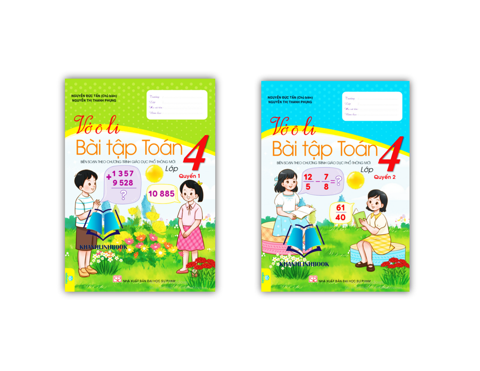 Sách - Combo Vở Ô Li Bài Tập Toán 4 - tập 1 + 2
