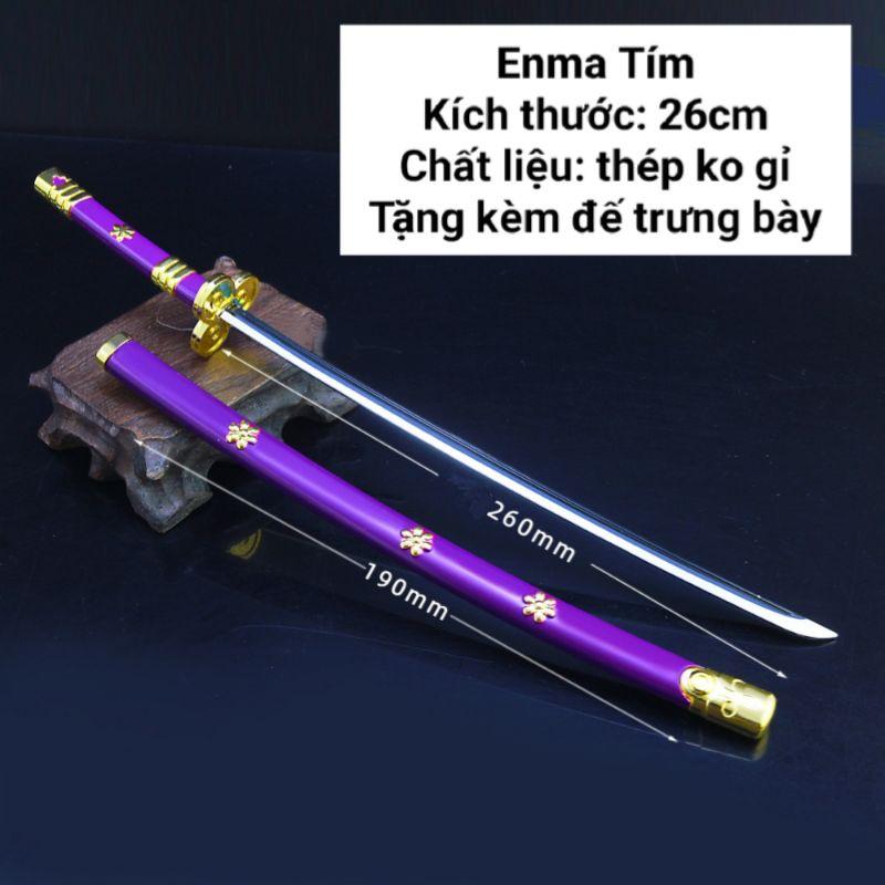 (26cm) Mô hình trưng bày Kiếm Zoro One Piece Bằng Hợp Kim Không Gỉ - Thanh Enma Tím