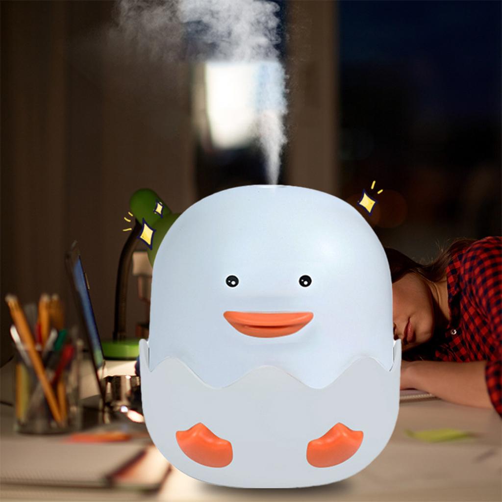 300ml Cool Mist Humidifier Lightweight Cute with Night Lamp for School White