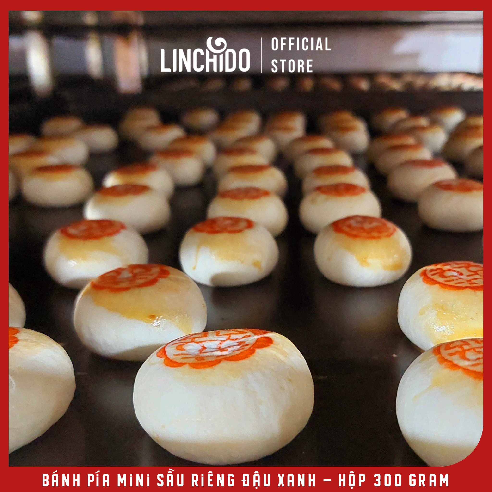 Bánh Pía mini Sầu Riêng Đậu Xanh - Hộp 300 Gram