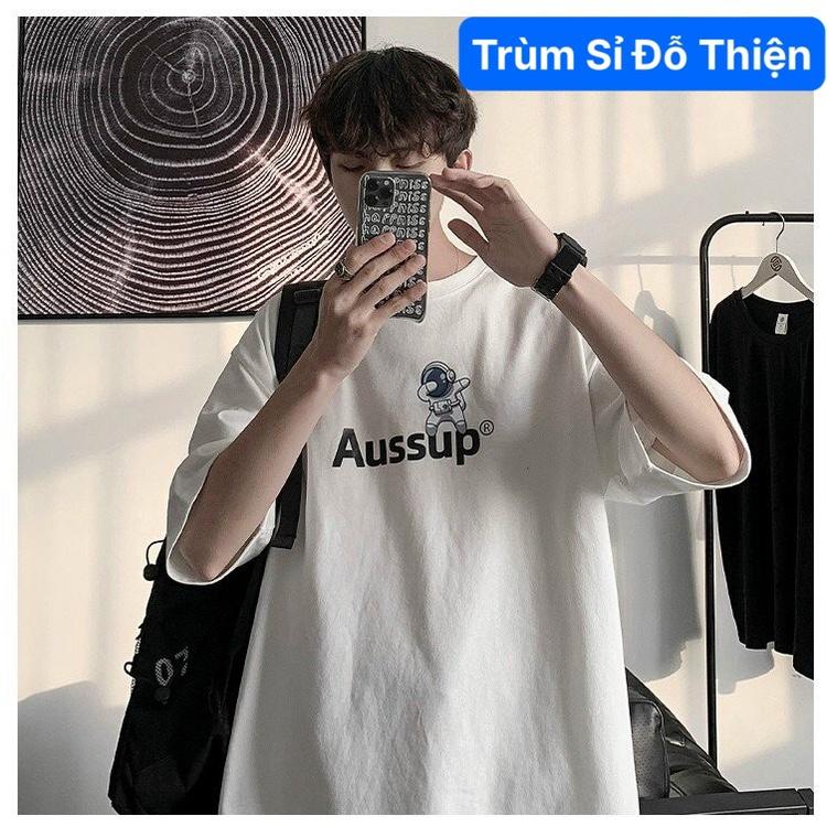 Áo thun nam Aussup Phi Hành Gia Unisex Form rộng thun cotton 4c Đủ size Nam Nữ mặc nhà đi học chơi phong cách Hàn Quốc