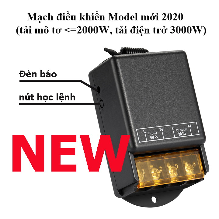 Bộ công tắc điều khiển từ xa rf 100m/30A/220V xuyên tường công suất lớn