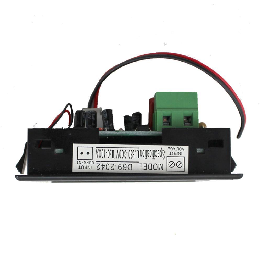 AC 80-300V 100A Digital LCD Ammeter Voltmeter Electrical Equippment-Black