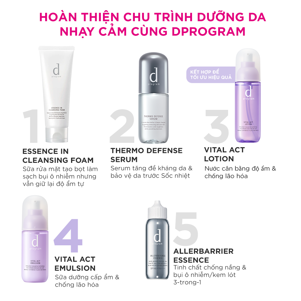 Sữa Dưỡng Ngăn Ngừa Lão Hóa Cho Cho Da Nhạy Cảm d program Vital Act Emulsion 100ml