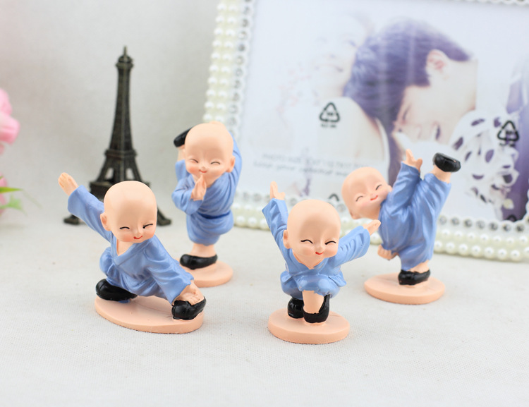 Bộ 4 Chú Tiểu Múa Võ Áo Xanh GROFA - Hàng chính hãng
