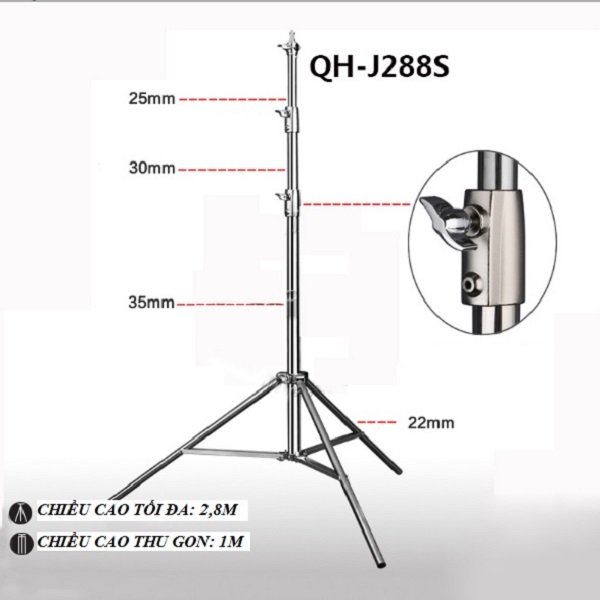 Chân Đèn Inox 280cm QIHE J288S