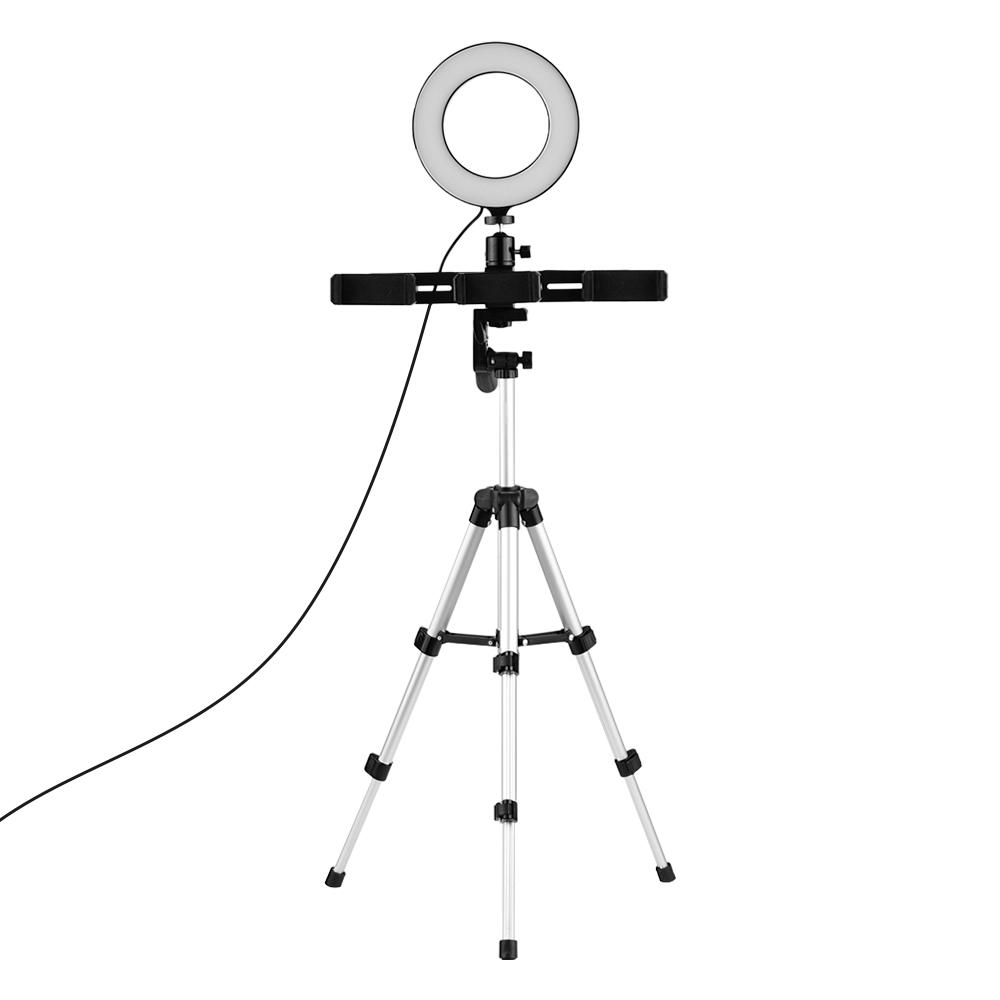 Bộ đèn phát trực tiếp ba điện thoại 6.3 inch / 16cm 2700K ~ 6500K Đèn video vòng USB có thể thay đổi hai màu