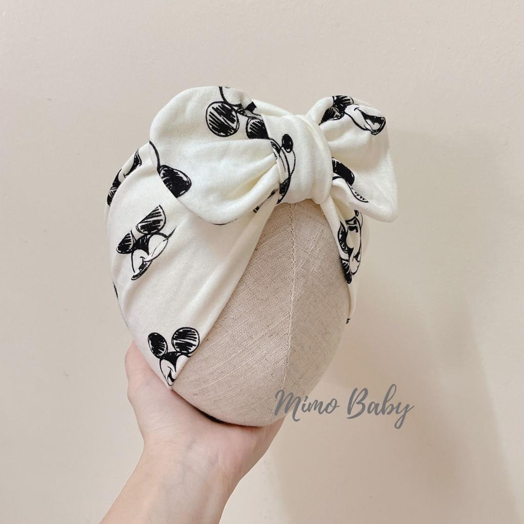 Mũ nón turban cho bé gái họa tiết chuột mickey 5-10kg mimo baby MTB32