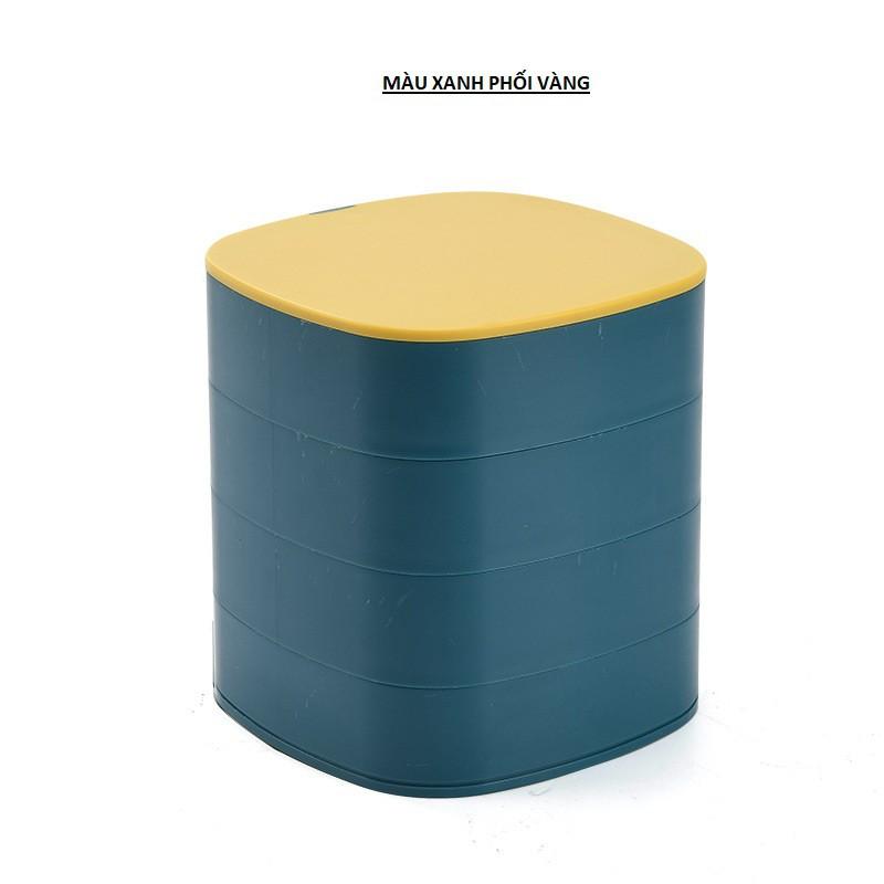️Hộp Đựng Trang Sức Mini Nhiều Ngăn 3 Tầng 2 Tầng 4 Tầng Nhựa ABS Cao Cấp Giá Rẻ Xoay 360 Độ Tiện Lợi