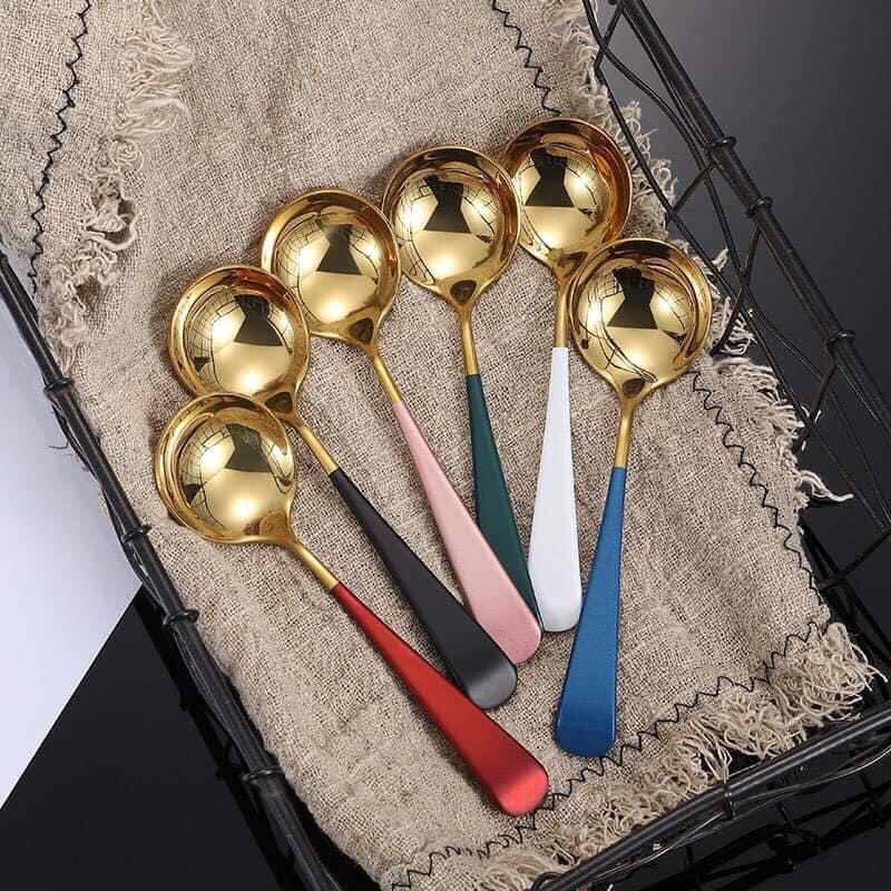 Set 5 Thìa Mạ Vàng Sang Trọng - Giao Hàng Toàn Quốc