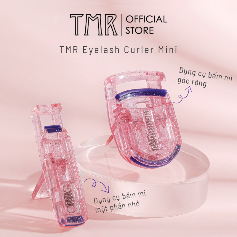 TMR - Kẹp uốn mi bấm lông mi 2 size bảng rộng và hẹp, màu hồng xinh xắn (Glitter Pink)