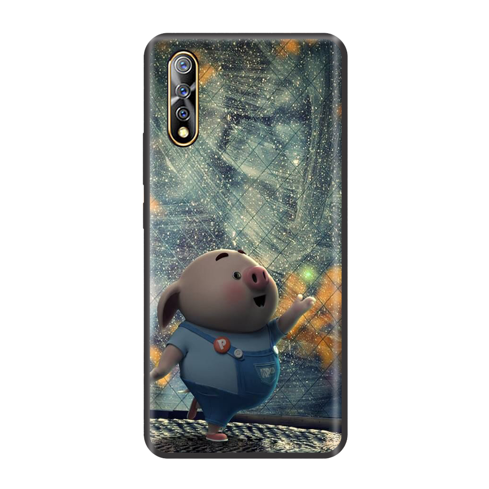 Ốp lưng TPU viền dẻo cho điện thoại VIVO S1 Hình Heo Con Chạy Bộ