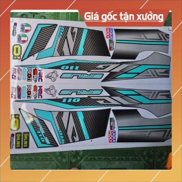 Tem rời Sirius JR dán xe đen 3 lớp