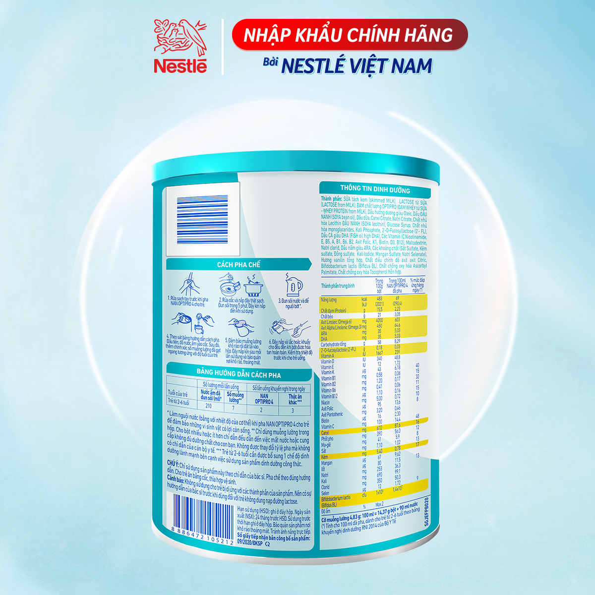 Combo 3 sản phẩm dinh dưỡng công thức Nestlé NAN OPTIPRO 4 lon 900g - Tặng lều khám phá