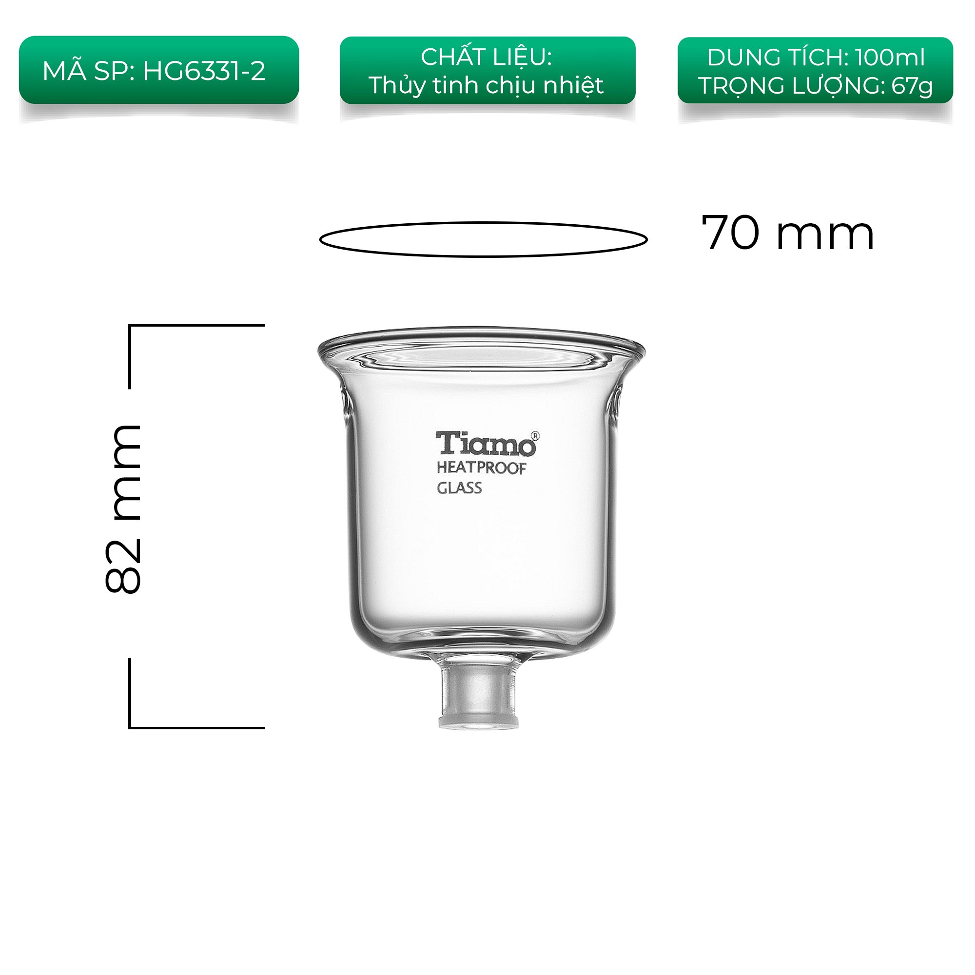 Phễu nhỏ giữa của tháp Cold Drip Tiamo HG6331 (không gồm nút cao su)