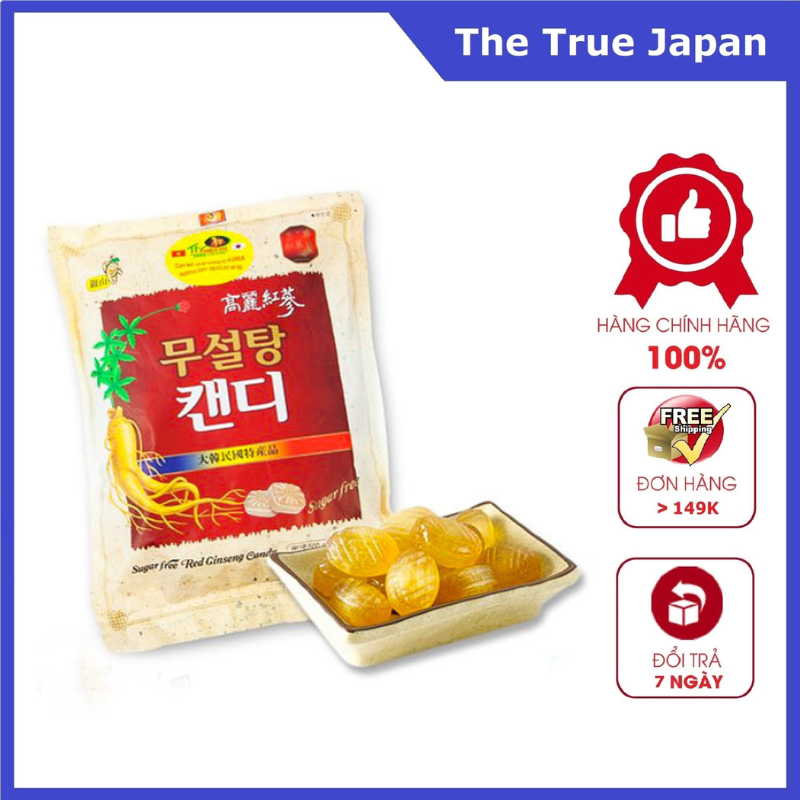 Thùng 20 gói Kẹo hồng sâm không đường cao cấp Sugar Free Red Ginseng Candy (500g x 20) - Hàn Quốc