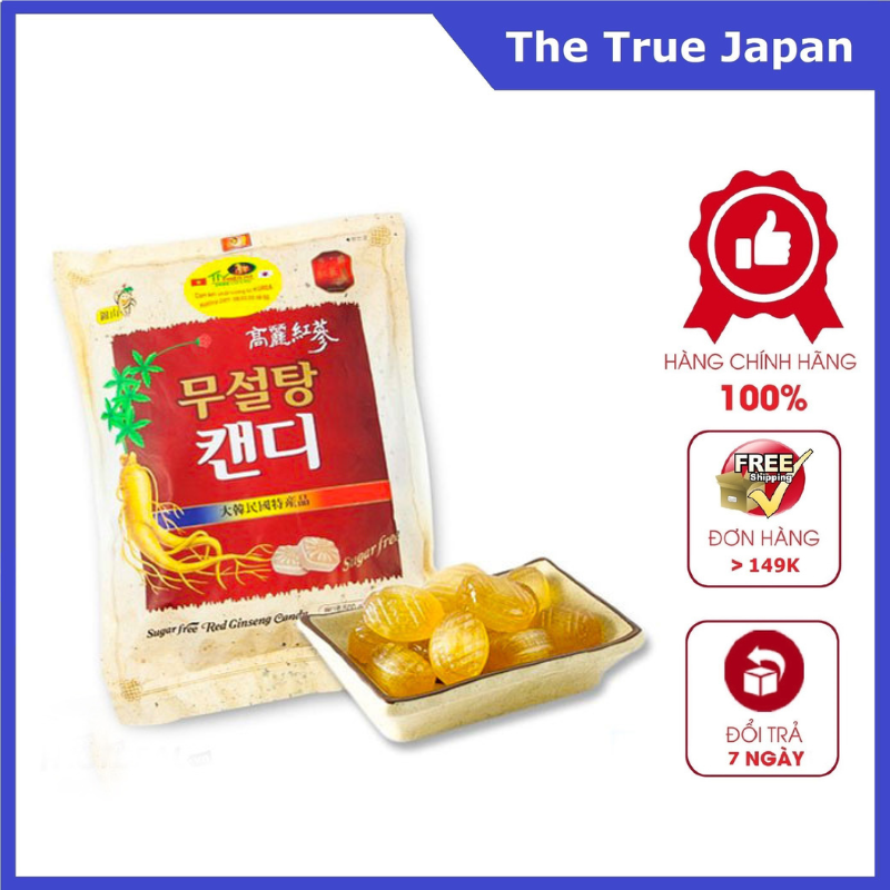 Thùng 20 gói Kẹo hồng sâm không đường cao cấp Sugar Free Red Ginseng Candy   - Hàn Quốc