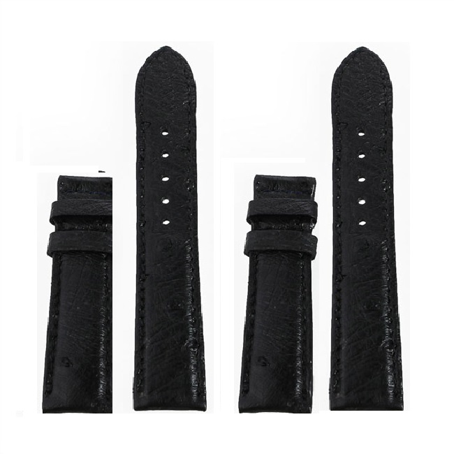 HJ8435-37-38-40 - Dây đồng hồ Huy Hoàng da đà điểu da bụng size 16, 18, 20 nhiều màu