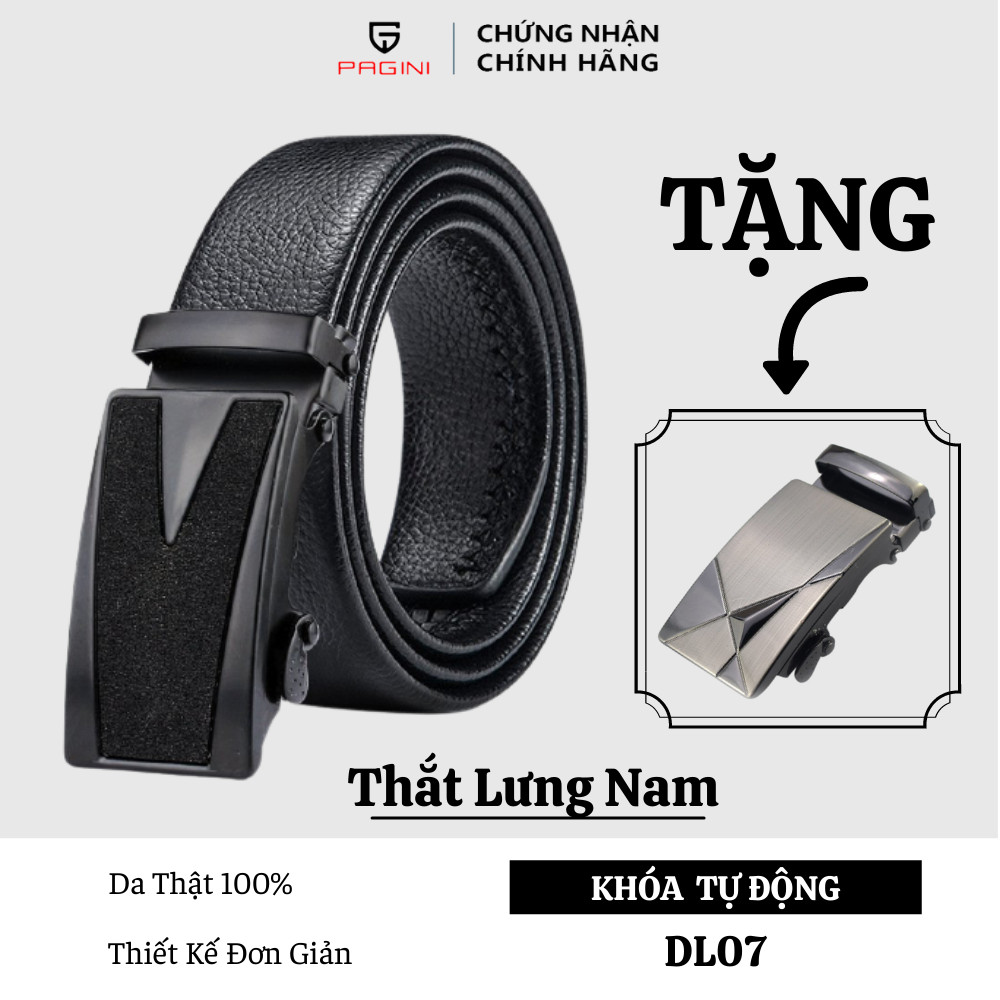 Thắt lưng nam mặt khóa tự động hiện đại - Dây nịt nam DL07 - Tông màu sang trọng trẻ trung - Tặng mặt khóa thay thế