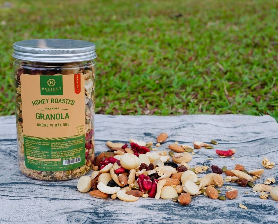 Ngũ Cốc Granola Nướng Vị Mật Ong Hạt Nhập Khẩu - thương Hiệu Holinut/500gram