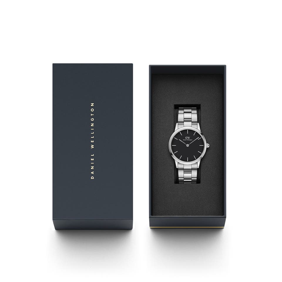 Đồng hồ nam Daniel Wellington Iconic Link Silver Black 36mm DW00100204