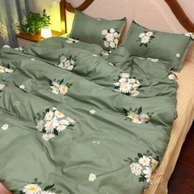 Set Cotton Poly Nhập Khẩu Cao Cấp Mẫu Mới Nhất 2020 Cúc Hoạ Mi Xanh