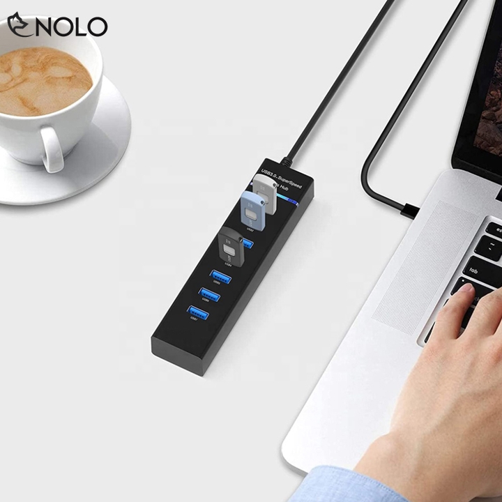 Bộ Chia, Hub Chia Cổng Usb 7 Port Tốc Độ Cao 3.0 Cho Laptop, Pc